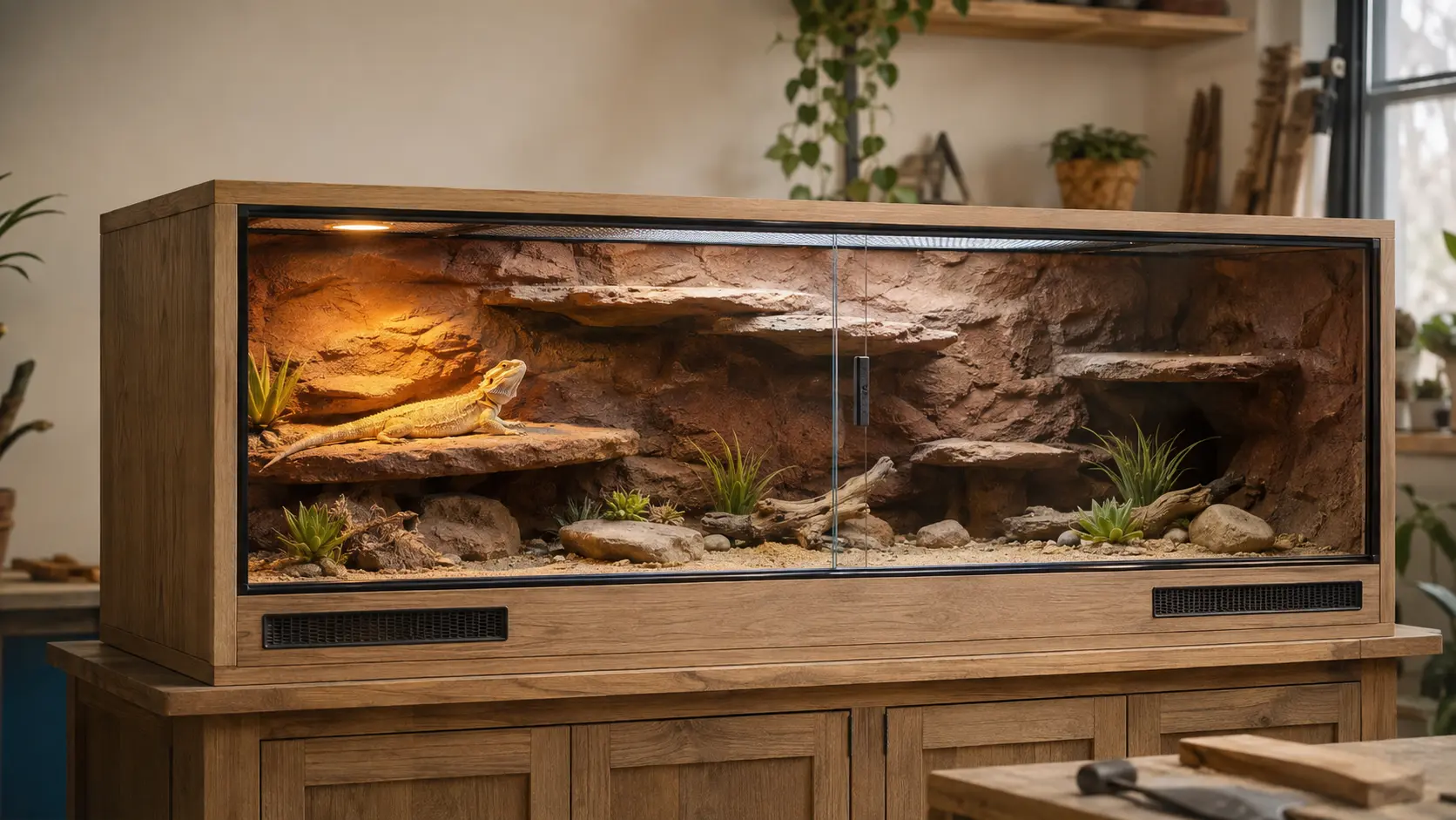 Terrario terminado para una Pogona vitticeps