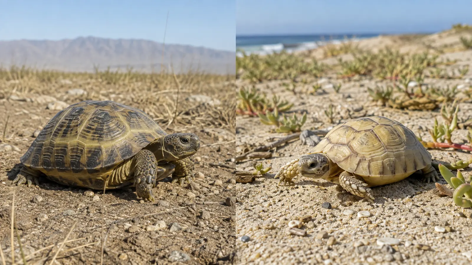 Tortuga rusa y tortuga egipcia