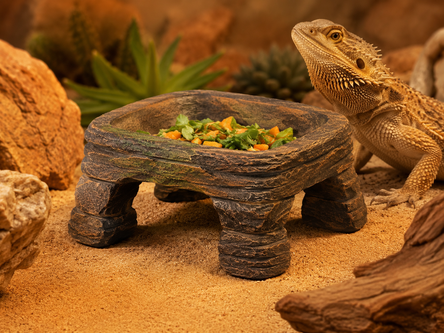Pogona en terrario