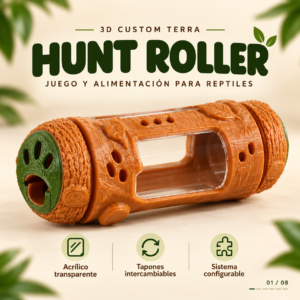 Hunt Roller Juguete para reptiles | Dispensador de insectos y juguete de enriquecimiento | Pogonas, Geckos, Camaleones