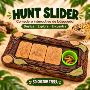 Hunt Slider Juguete para reptiles | Comedero interactivo tipo puzzle con cuencos ocultos | Enriquecimiento para pogonas y geckos